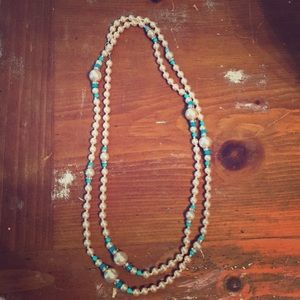 22” Pearl and Turquoise Necklace